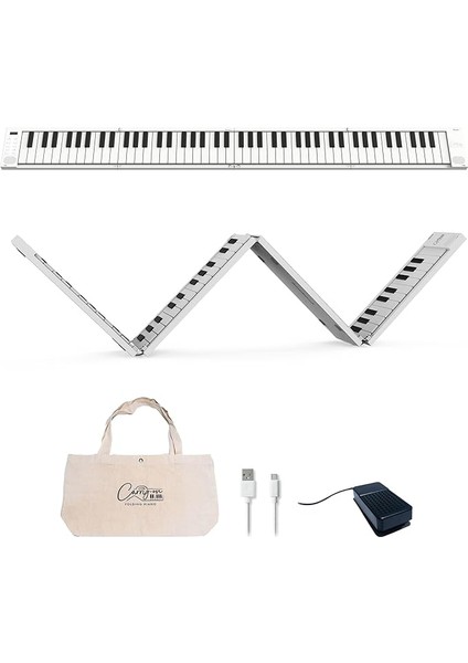 Carry-On Folding 88 Tuşlu Taşınabilir & Katlanabilir Dijital Piyano (Beyaz)
