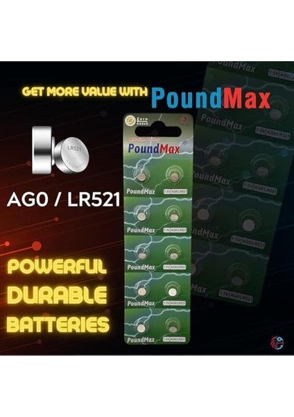 10 Adet Ag0 (LR521,LR63,379) 1.5V Alkalin Düğme Pil fiyatları