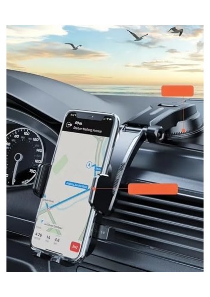 360° Dönebilen Araç Telefon Tutucu Hızlı Kilit Güçlü Tutuculuk Ltp-01 modelleri