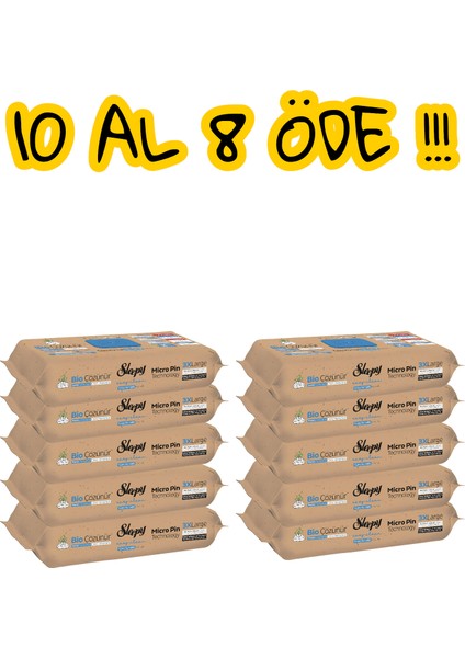 Easy Clean Bio Çözünür 3xlarge Yüzey Temizlik Havlusu - Mendili 10 Al 8 Öde – Deniz Tuzu & Deniz Yosunu / Doğal, Yıkanabilir, Micro Pin Teknolojili Bez 10X50 (500 Yaprak)