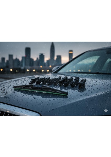 Premium 9 Aparatlı Hibrit Arka Silecek Kilitli Model 33 cm Uyumlu