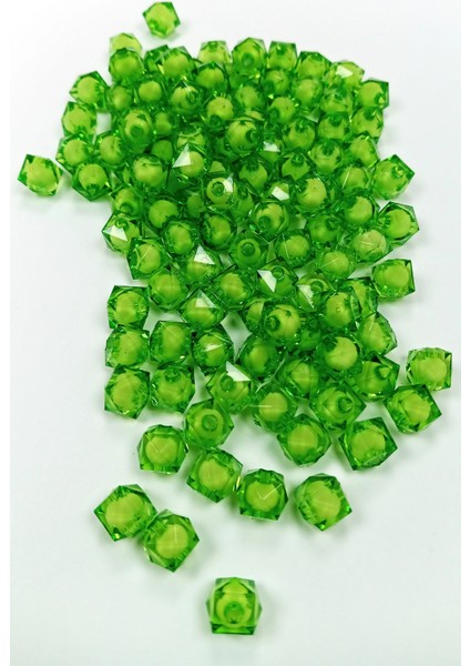 Litaetrend Küp Boncuk Içten Boncuklu Bileklik Çanta Boncuğu 10 mm 50 gr Yeşil - BNC450