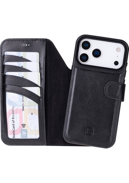 iPhone 17 Pro Max Uyumlu Hakiki Deri Magsafe ve Rfıd Koruma Özellikli Çıkarılabilir Cüzdanlı Kılıf