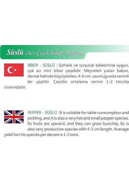 Tarım Ata Tohumu Yerli Doğal Süslü Biberi 100 Adet Tohum fiyatları