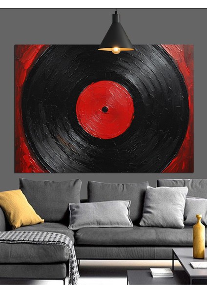 Plak Pikap Müzik Siyah Dekoratif Kanvas - Mdf Ahşap Tablo fiyatları