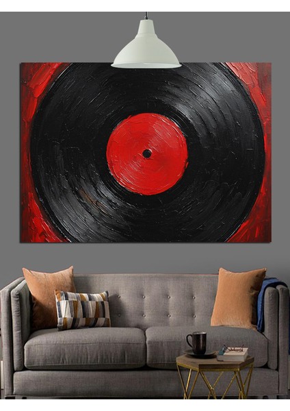 Plak Pikap Müzik Siyah Dekoratif Kanvas - Mdf Ahşap Tablo modelleri