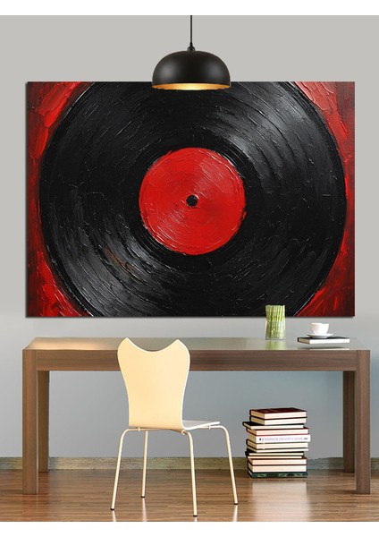 Plak Pikap Müzik Siyah Dekoratif Kanvas - Mdf Ahşap Tablo fırsatları