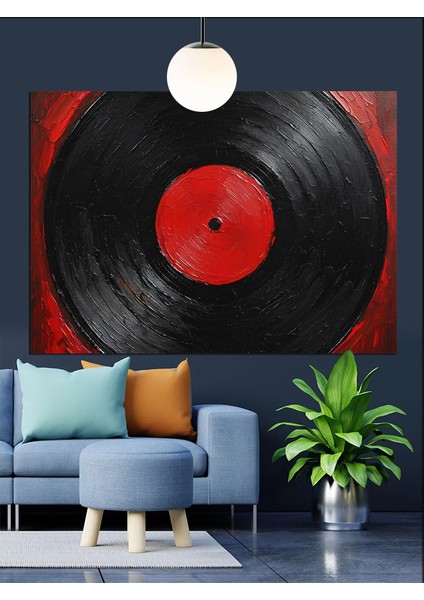 Plak Pikap Müzik Siyah Dekoratif Kanvas - Mdf Ahşap Tablo indirimleri