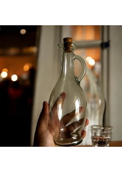 500 ml Cam Yağdanlık & Sirkelik – Şık Tasarım, Tutma Sapı ve Mantar Kapak, Yağ ve Sirke Sunumu Için Mükemmel modelleri