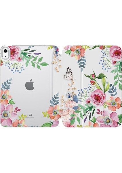 Case For New iPad (A16) 11TH Generation 2025/ 10TH Generation 2022, iPad 11 Inch/ 10.9 Inch Case With Soft Tpu Translucent Frosted Back Cover, Auto Wake/sleep, Support Touch Id, Fragrant Flowers