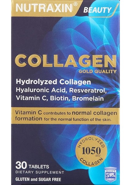 Beauty Gold Collagen C Vitamini, Hyalüronik Asit, Kolajen Takviye Edici Gıda (1 x 30 Kapsül)