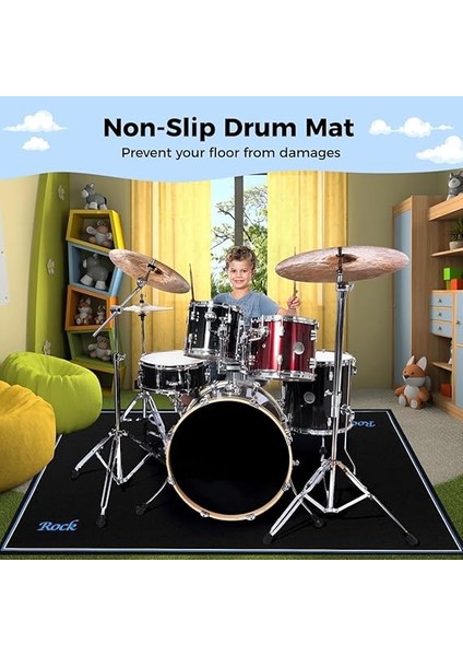 Halı, Elektrikli Davul Mat, Caz Davul Kitleri Için Ses Geçirmez Halı, 47 x 63, Davul Aksesuarları indirimleri