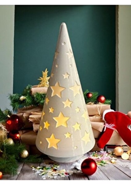 Işıklı Yılbaşı Ağacı Noel Süsleri ile 15 cm Yükseklikte Plastik Malzeme fırsatları