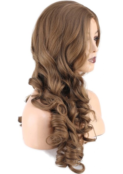 Dalgalı Perçemsiz Uzun Fiber Sentetik Peruk - Bebek Kumralı modelleri