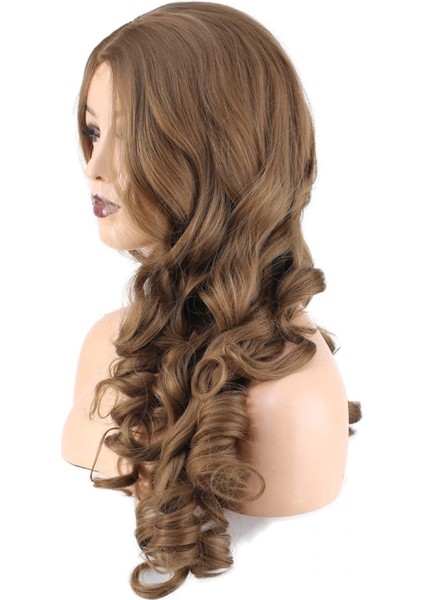 Dalgalı Perçemsiz Uzun Fiber Sentetik Peruk - Bebek Kumralı fırsatları