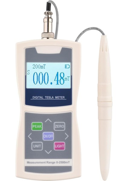 Dijital Tesla Metre Gaussmetre Otomatik Aralık 200MT/ 2000MT Standart Radyal Hall Probe Plastik Kutu ile Yüksek Doğruluk Duyarlı Yüzey Manyetik Alan Test Cihazı