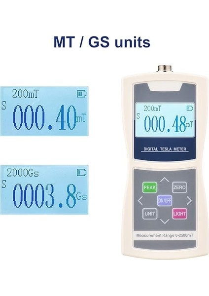 Dijital Tesla Metre Gaussmetre Otomatik Aralık 200MT/ 2000MT Standart Radyal Hall Probe Plastik Kutu ile Yüksek Doğruluk Duyarlı Yüzey Manyetik Alan Test Cihazı modelleri