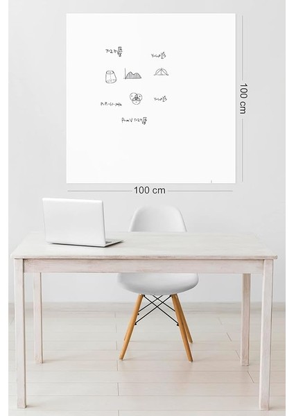 Tanıtım Beyaz, 2 Adet Yapışkansız Tutunan, Statik, Inovatif, Pratik Yazı Tahtası, Elektrostatik Kağıt (Centimeters, 100 cm x 100 Cm)