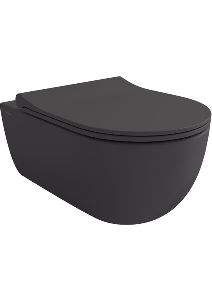 Bocchi V Tondo Asma Klozet Mat Antrasit Kapak Dahil 1416-020-0128