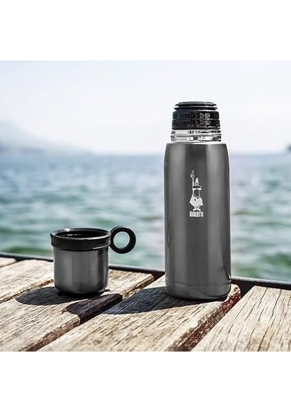 - Termos - 460ML - Koyu Gri Renk - Paslanmaz Çelik - Çift Katmanlı - 12 Saat Sıcak 24 Saat Soğuk Tutar - Bardaklı Kapak Özelliği fiyatları