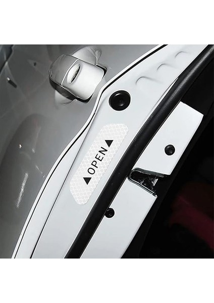 Açık Uyarı Reflektör Etiketi,araba Kapısı Için 4 Adet Reflektörlü Açık Istemi Çıkartmalar, 9,6 cm Otomatik Güvenlik Uyarı Çıkartmaları, Gece Görünürlüğü Çarpışma Önleyici Koruyucu Şerit, Beyaz fırsatları