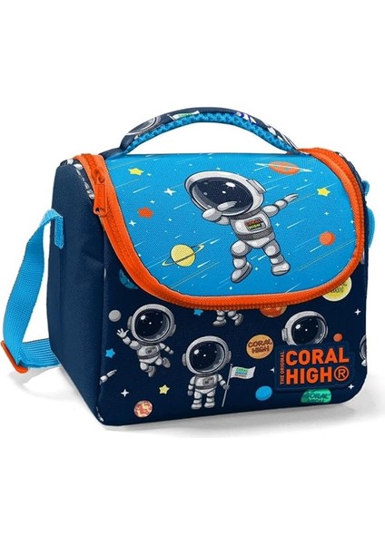 High Beslenme Çantası - Erkek Çocuk Için Lacivert Mavi Astronot Baskılı
