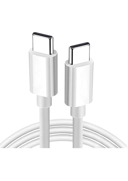 C To Type C Hızlı Şarj ve Data Transfer Özellikli Şarj Kablosu, 60 W Çift Taraflı USB C Kablo, Yüksek Kaliteli Malzeme 1 Metre/beyaz