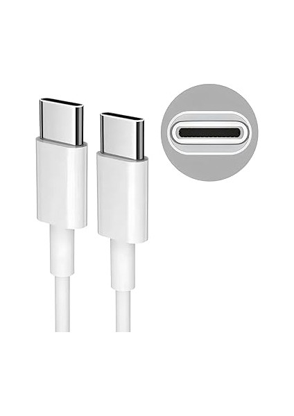 C To Type C Hızlı Şarj ve Data Transfer Özellikli Şarj Kablosu, 60 W Çift Taraflı USB C Kablo, Yüksek Kaliteli Malzeme 1 Metre/beyaz fiyatları
