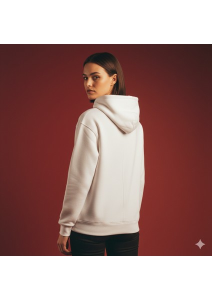 Kadın Oversıze Şardonlu Kapüşonlu Beyaz Sweatshirt fırsatları