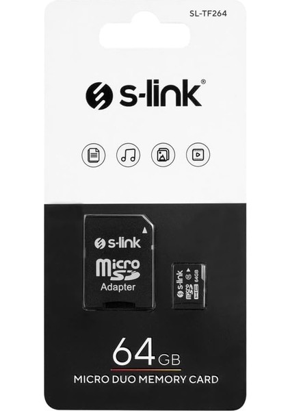 SL-TF264 64 GB CLASS10 Adaptörlü Micro Sd Kart Bellek, 64GB Hafıza Kartı fiyatları