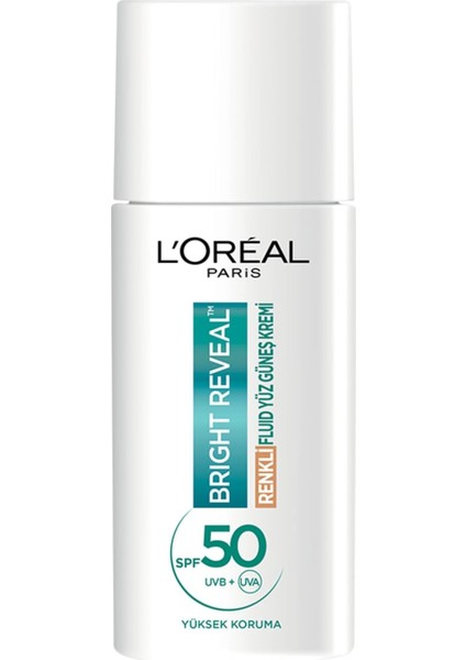 L&apos;oréal Paris Bright Reveal Spf 50+ Koyu Leke Karşıtı Renkli Fluid Günlük Yüz Güneş Kremi 50 ml - Medium modelleri