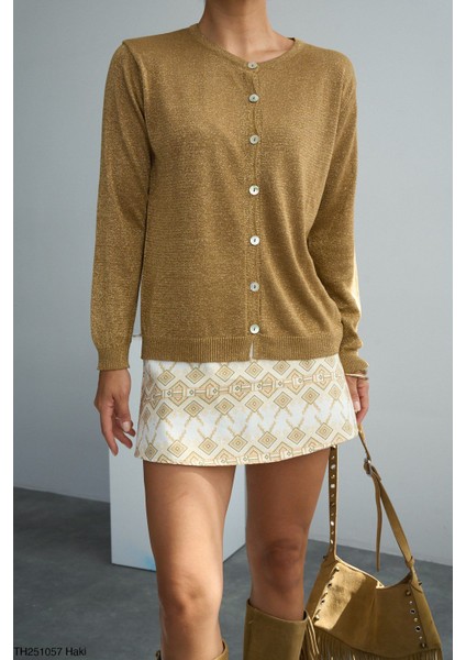 Haki Simli Uzun Kollu Hırka