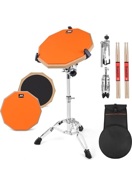 Uygulama Pedi Seti 12 "silika Jel Pedleri Davul Yetişkin Çocuklar Için Trampet Standı, Çift Taraflı, Bagetler, Çanta