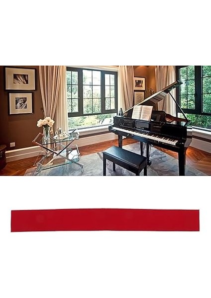 88 Anahtar Piyano, Yumuşak Saf Pamuklu Kumaş Kapağı, Büyük Piyano Aşıkları Için Klavye Toz Düzeltısı Bezi (Kırmızı) modelleri