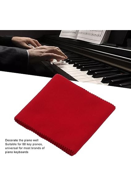 88 Anahtar Piyano, Yumuşak Saf Pamuklu Kumaş Kapağı, Büyük Piyano Aşıkları Için Klavye Toz Düzeltısı Bezi (Kırmızı) fırsatları