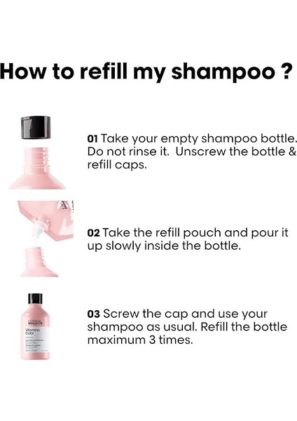 Professionnel Paris Serie Expert Vitamino Color Boyalı Saçlar Için Renk Koruyucu Refill Şampuan 500ML fırsatları