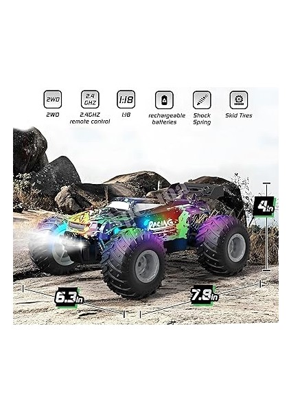 Uzaktan Kumandalı LED Işıklı 1:18 Ölçek Şarjlı Hız Yapan Arazi Aracı (K.yeşil) fiyatları