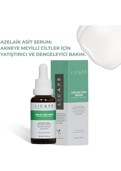 Yağlı ve Akneli Ciltler Için Azelaic Acid Cilt Serumu 30ML