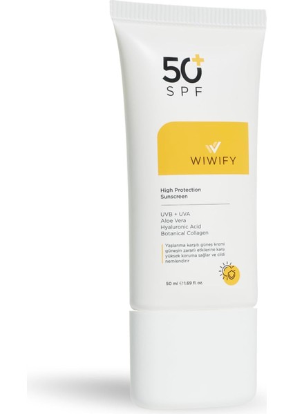Wıwıfy Leke Karşıtı Cilt Tonu Eşitleyici Yüksek Korumalı Güneş Kremi Spf 50 50ML (Aloe Vera Özlü) Pa++++ fiyatları
