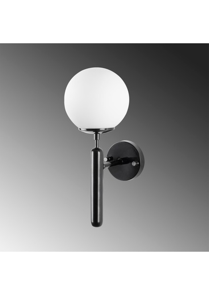 King Modern Tekli Beyaz Glop Cam Aplik Parlak Siyah, Art Deko Dekoratif Duvar Aydınlatma KING-11457 fırsatları