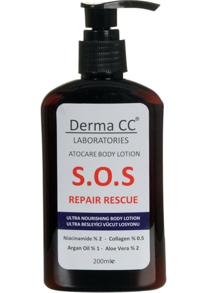 Derma cc Laboratorıes Atocare Body Lotion S.o.s Bakım - Atopik Ciltlere Özel Vücut Losyonu, 200 Mililitre