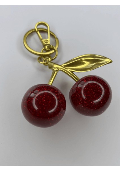 Büyük Kirazlı Altın Yapraklı Çanta Aksesuarı fiyatları