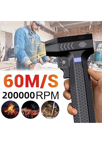 Yeni 60M/S Turbo Jetfan 200000 Rpm Elektrikli Üfleyici Yüksek Hızlı Turbo Şiddet Fan USB Şarj Edilebilir Güçlü Toz Üfleyici fırsatları