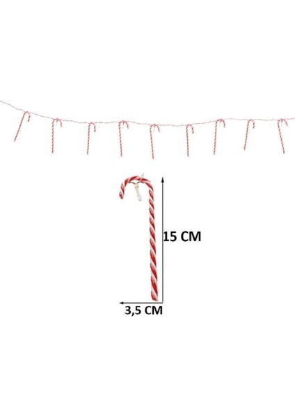 Yılbaşı LED Zincir Işık Baston Şeker 170CM 10 LED AST6008 fırsatları