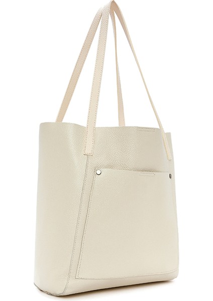 %100 Hakiki Deri Ön Cepli Shopper Kadın El ve Omuz Çantası fırsatları