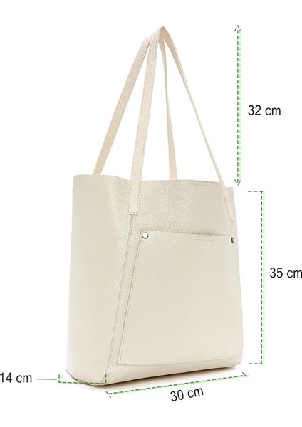 %100 Hakiki Deri Ön Cepli Shopper Kadın El ve Omuz Çantası indirimleri