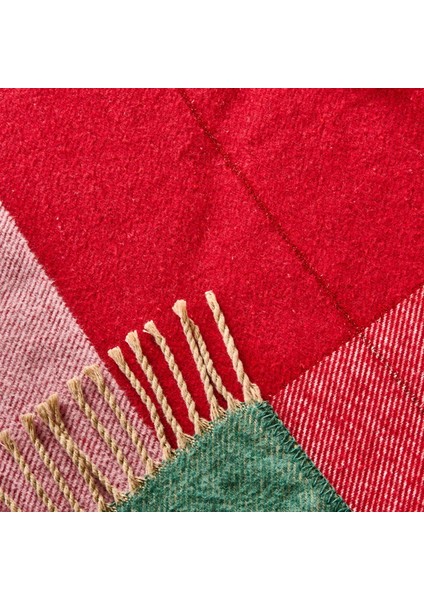 Soft Vintera Pamuklu Tek Kişilik Battaniye - Kırmızı / Yeşil - 150X200 cm fiyatları
