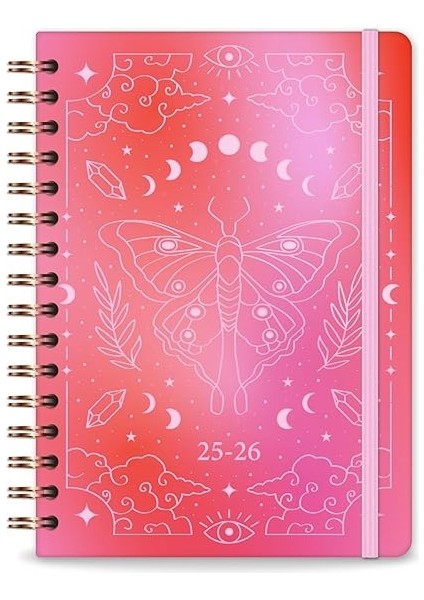 A5 Spiralli Renkli Akademik Ajanda 16 Aylık Motivasyon Sayfalı – Aura Kelebek modelleri