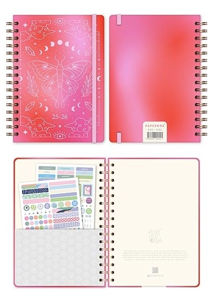 A5 Spiralli Renkli Akademik Ajanda 16 Aylık Motivasyon Sayfalı – Aura Kelebek fırsatları