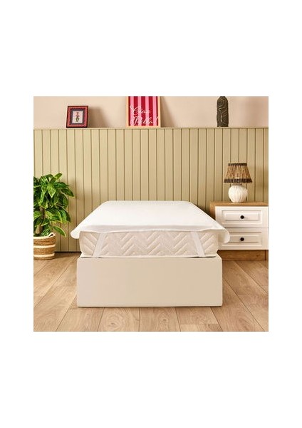 Soft Sane Tek Kişilik Sıvı Geçirmez Lastikli Alez - Beyaz - 100X200 cm